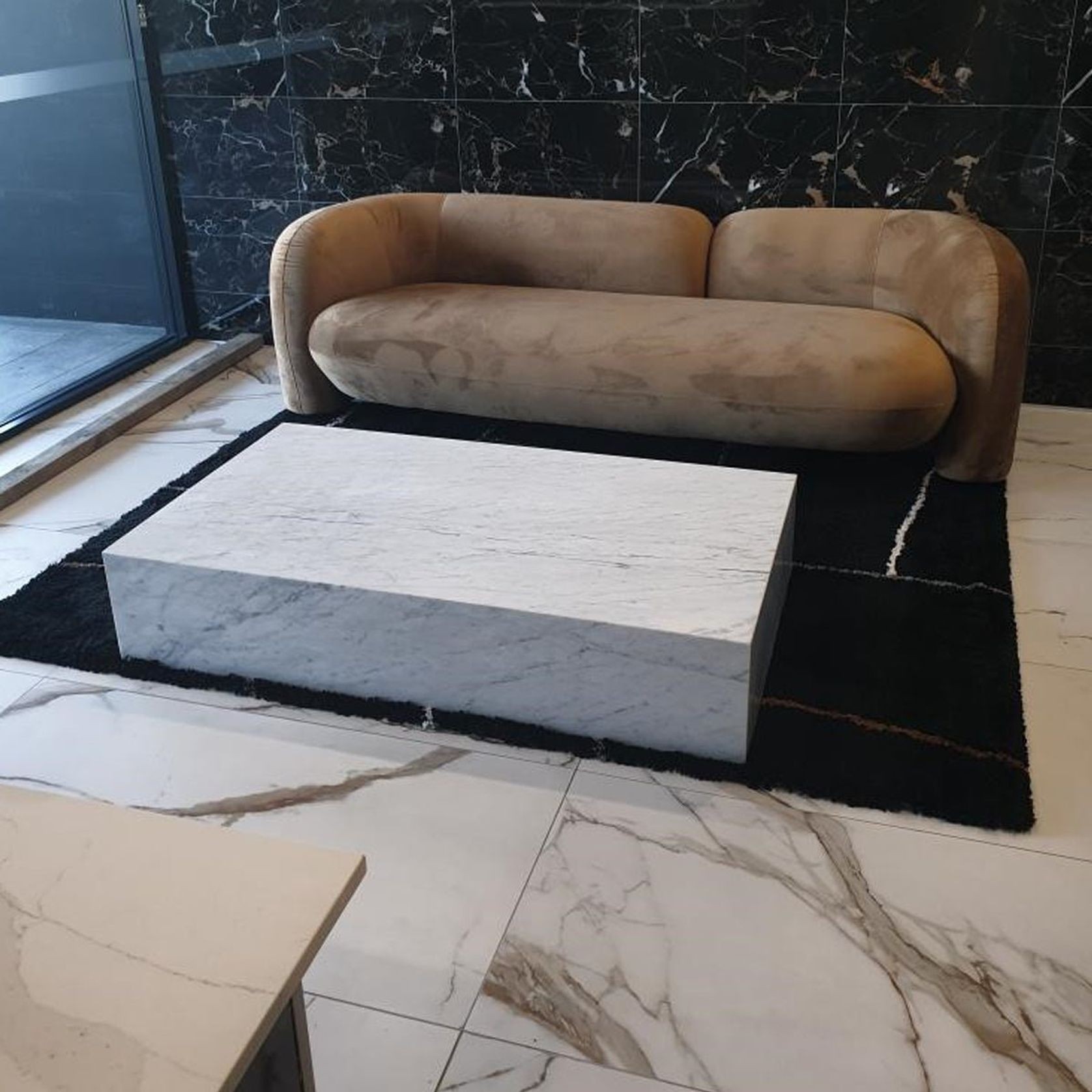 Block Coffee Table - Carrara Marble gallery detail image
