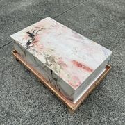 Block Coffee Table - Peach Pink Rose Marble gallery detail image