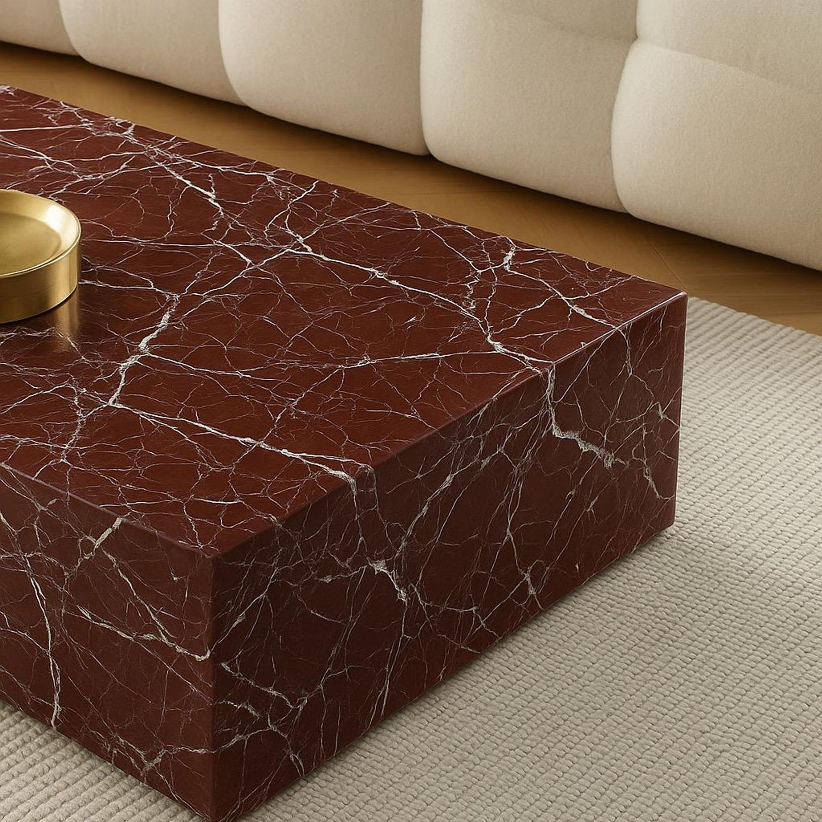 Block Coffee Table - Rosso Levanto gallery detail image