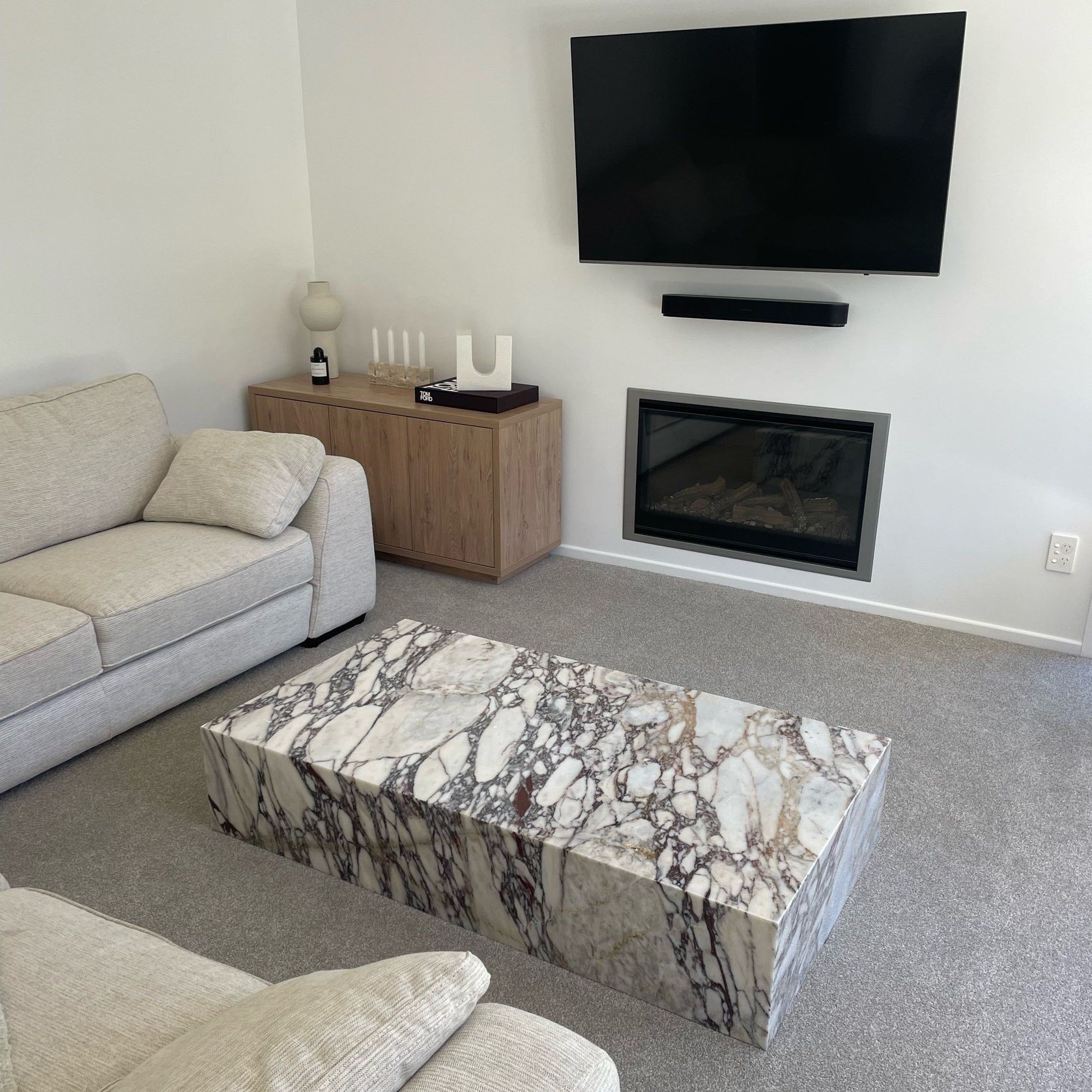Block Coffee Table - Viola Calacatta Marble gallery detail image