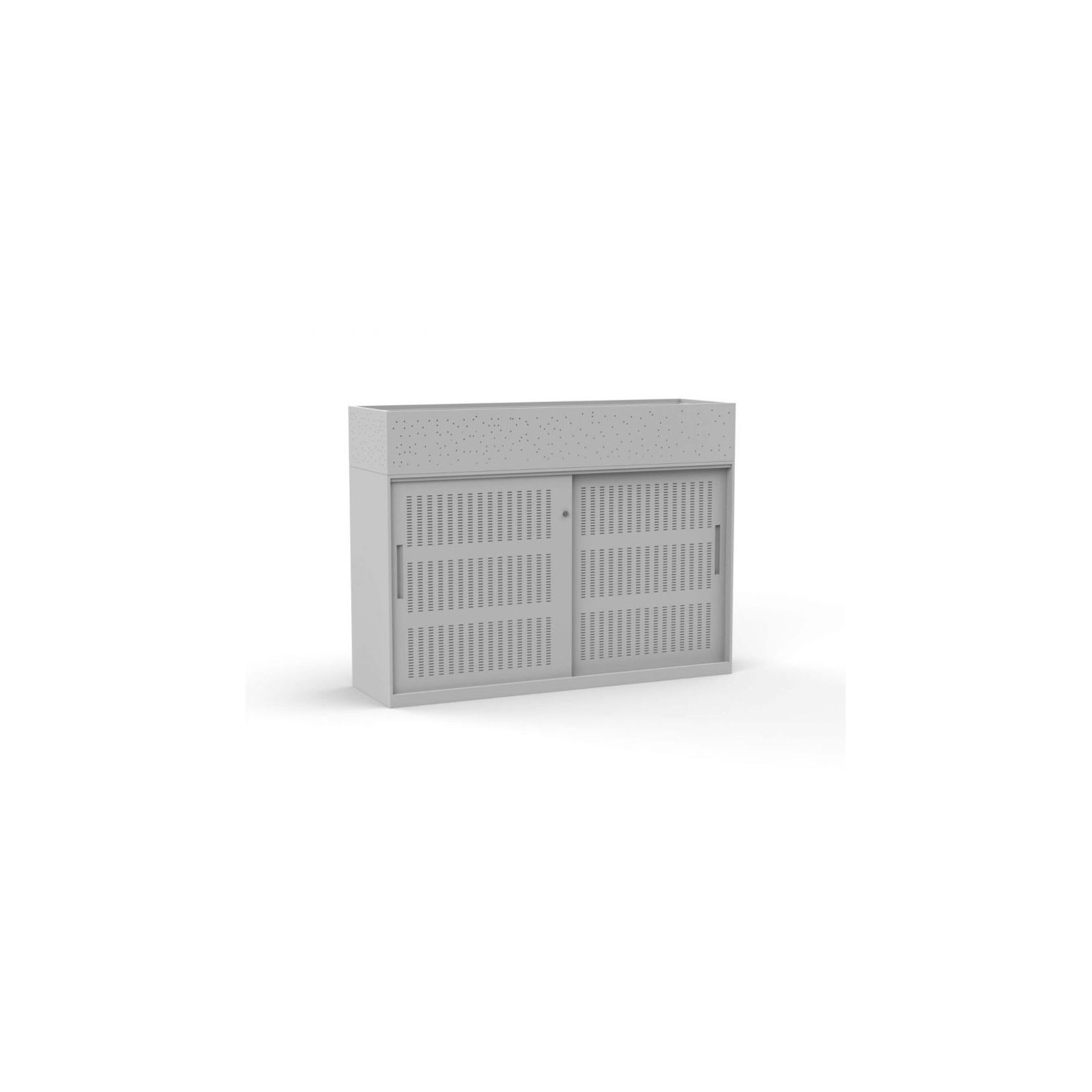 Titan Sliding Door Cabinet with Planter White gallery detail image