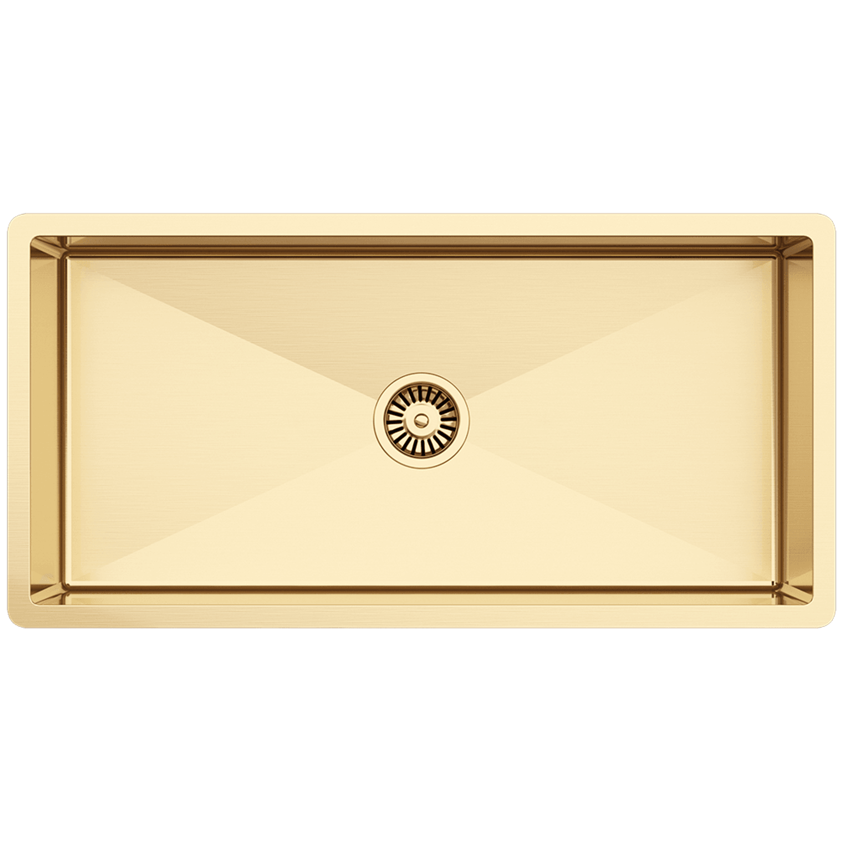 Brushed Brass Gold Seville 900x450 XXLarge Single Bowl Sink gallery detail image