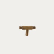 Sorrento Knurled Antique Brass T Bar Handle gallery detail image