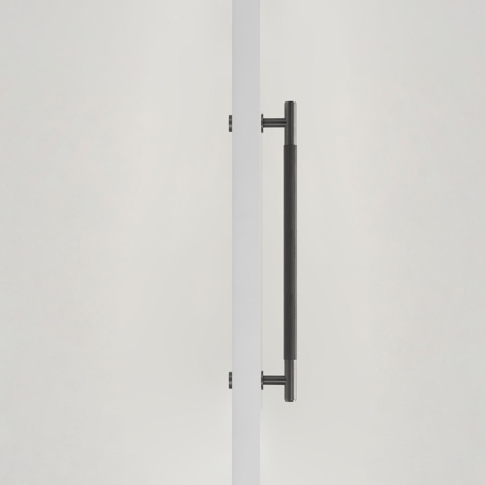 Toorak Linear Knurled Gunmetal Grey Single Door Handle gallery detail image