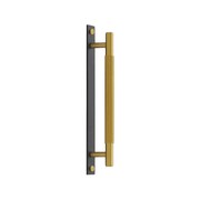 Luxe Doorware - Toorak Door Pull - Handle with Back Plate - Black and Brass gallery detail image