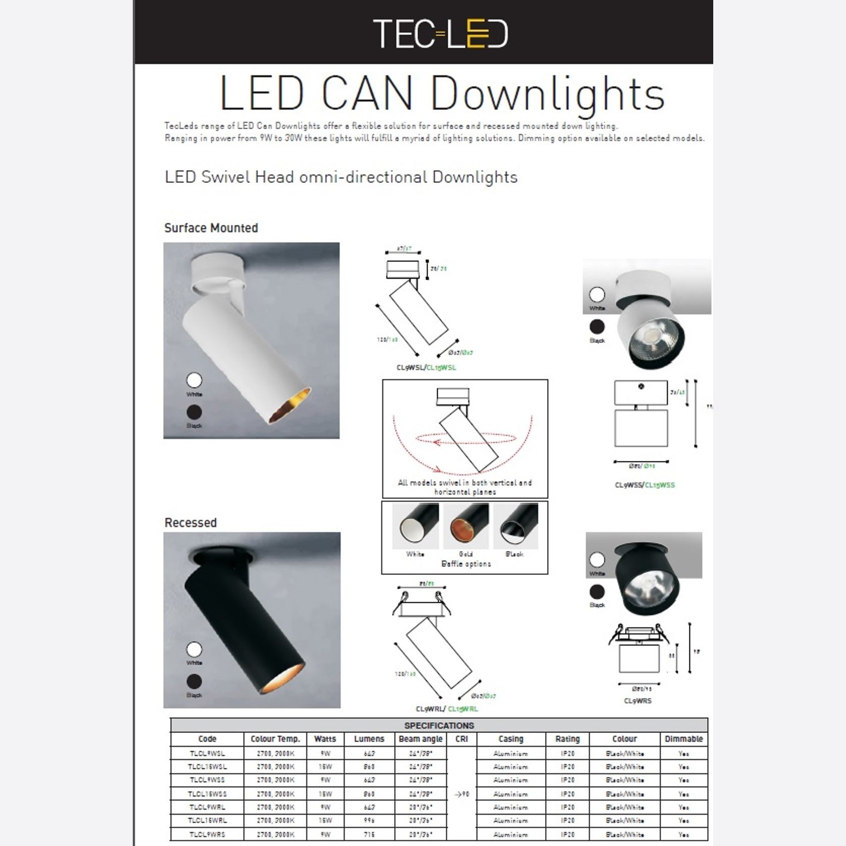 Omni Directional Can Light Surface Mounted Short gallery detail image