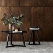 Cannes Round Hardwood Side Table | Black gallery detail image