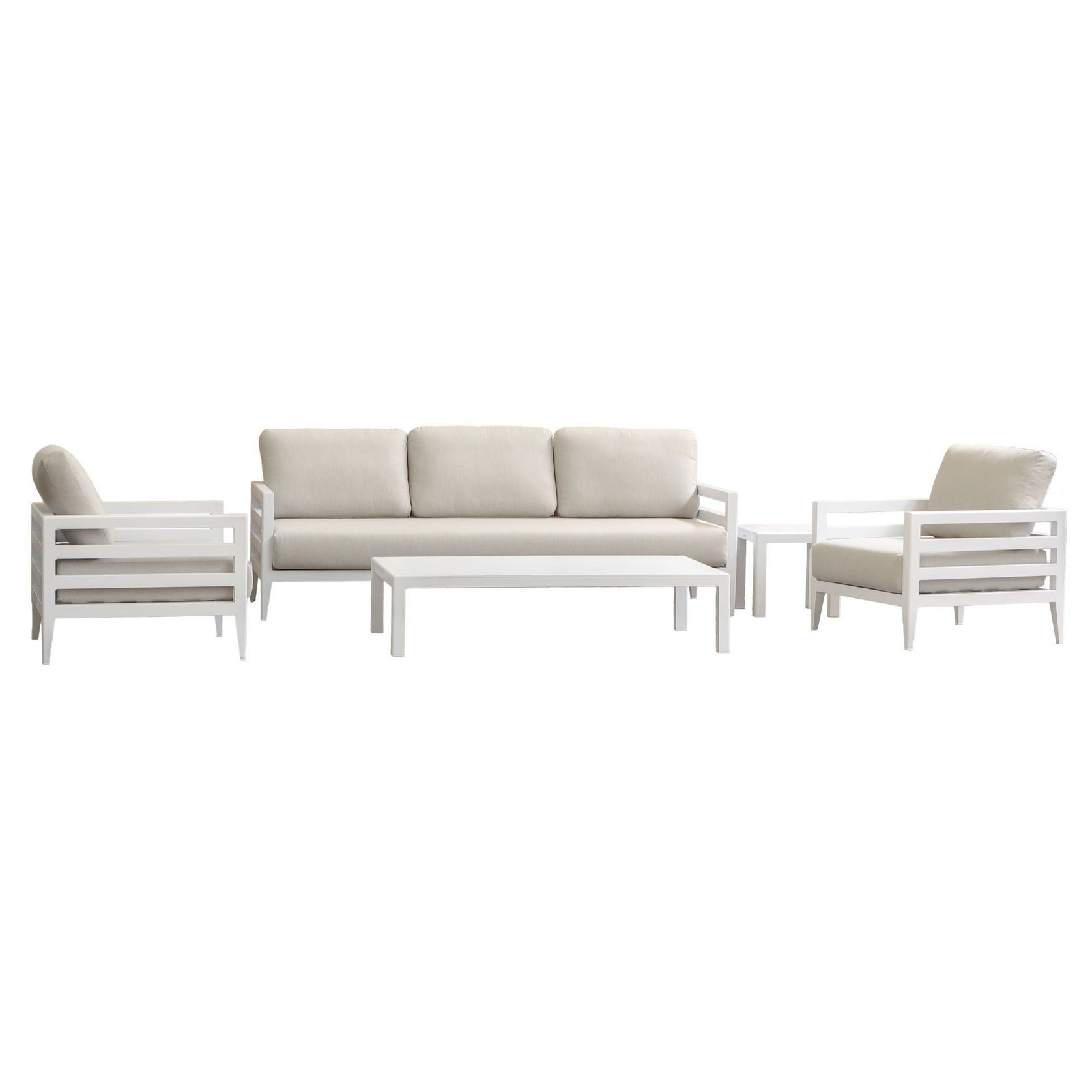 Capri 5pc Lounge Set - White gallery detail image