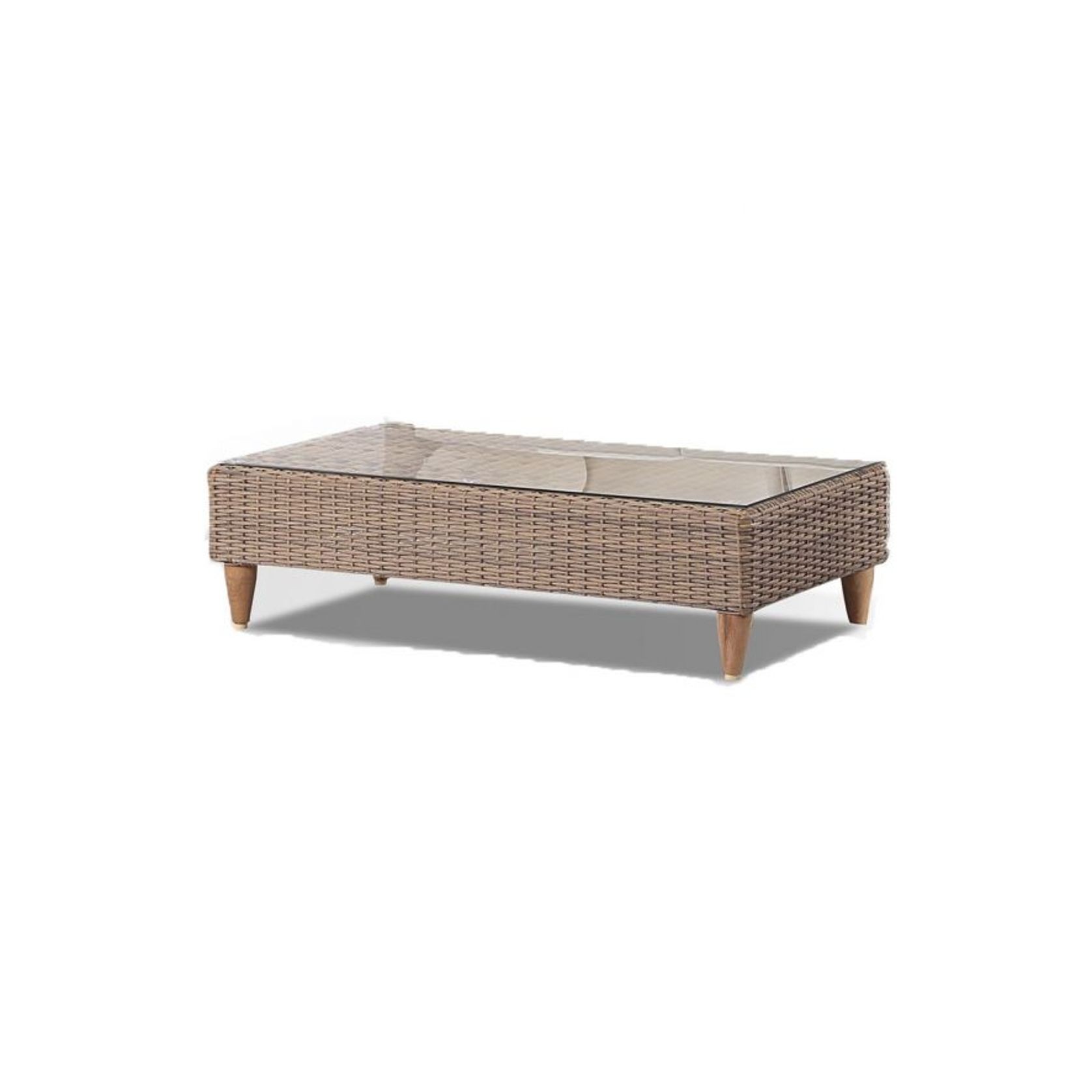 Carolina Outdoor Wicker Coffee Table In Brushed Wheat gallery detail image