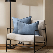 Baya Cassia Handwoven 100% Linen Cushion - Chambray | Square gallery detail image