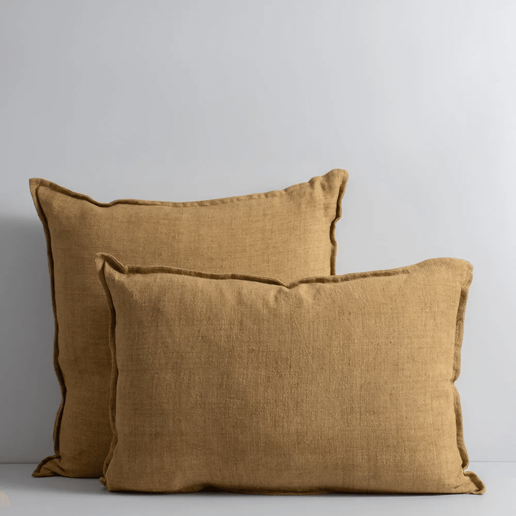 Baya Cassia Handwoven 100% Linen Cushion - Cumin | Square gallery detail image