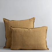 Baya Cassia Handwoven 100% Linen Cushion - Cumin | Square gallery detail image