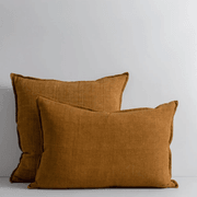 Cassia Handwoven 100% Linen Cushion - Tobacco | Square gallery detail image