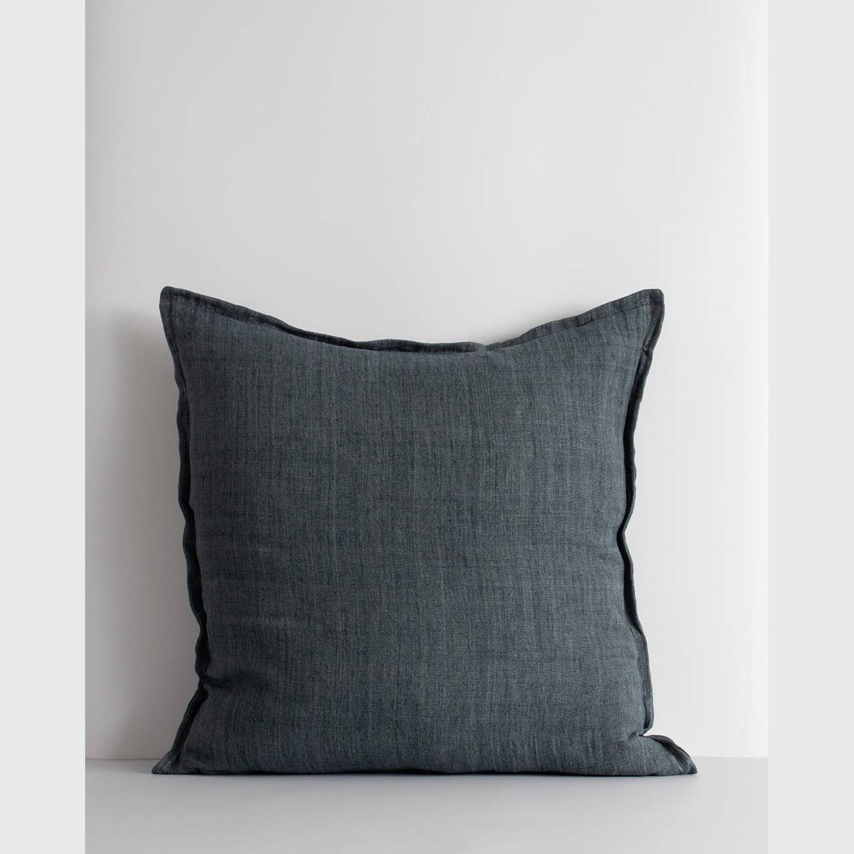 Baya Cassia Handwoven 100% Linen Cushion - Cloudburst | Square gallery detail image