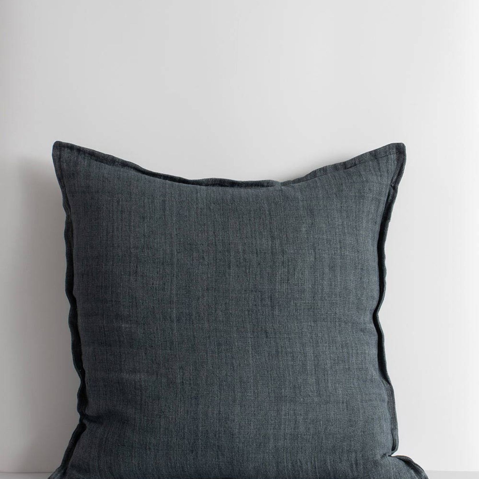 Baya Cassia Handwoven 100% Linen Cushion - Cloudburst | Square gallery detail image