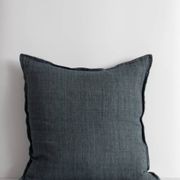 Baya Cassia Handwoven 100% Linen Cushion - Cloudburst | Square gallery detail image