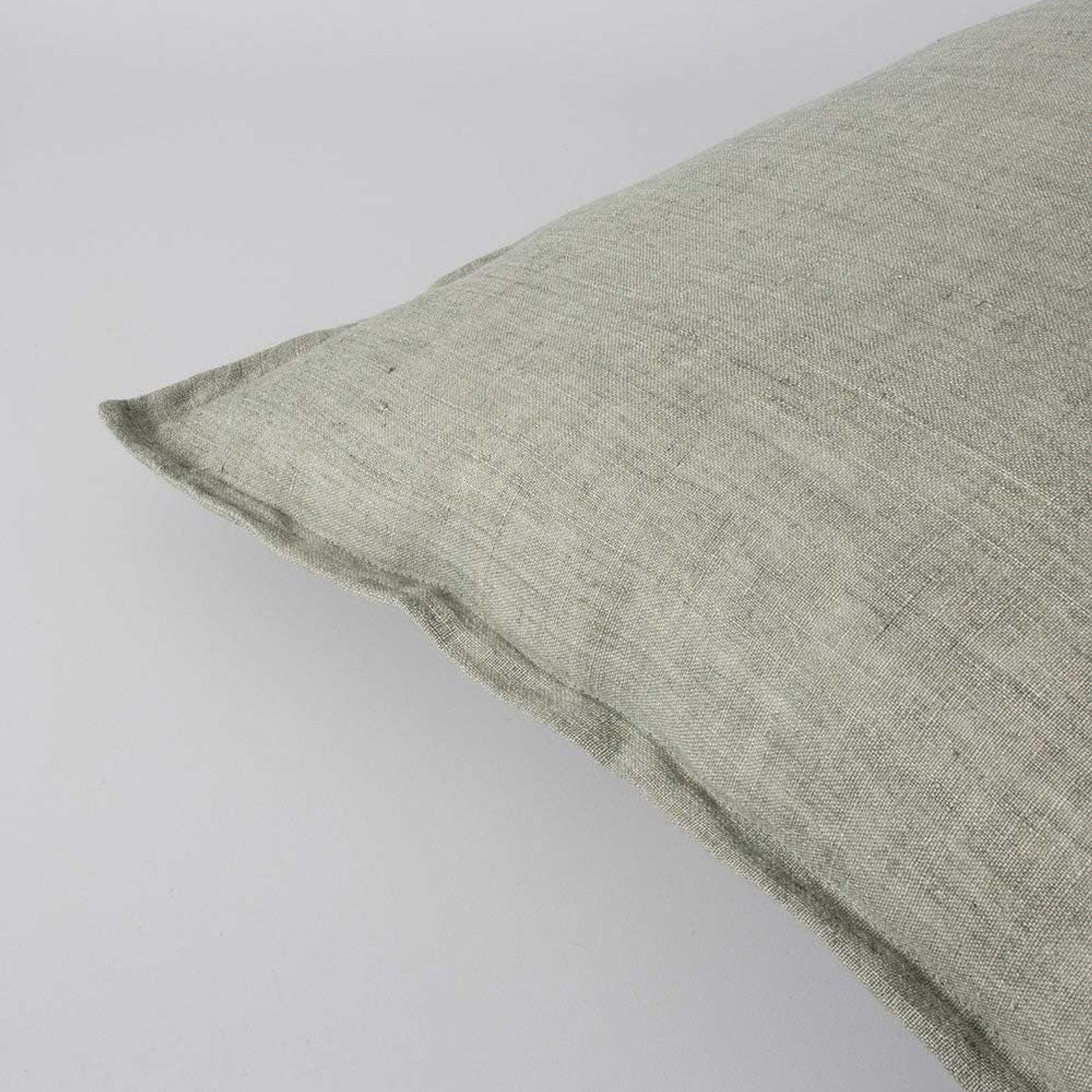 Baya Cassia Handwoven 100% Linen Cushion - Sage | Square gallery detail image