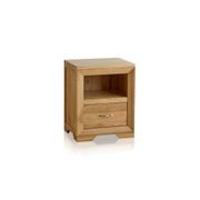 Chamfer Natural Solid Oak 1 Drawer Bedside Table gallery detail image