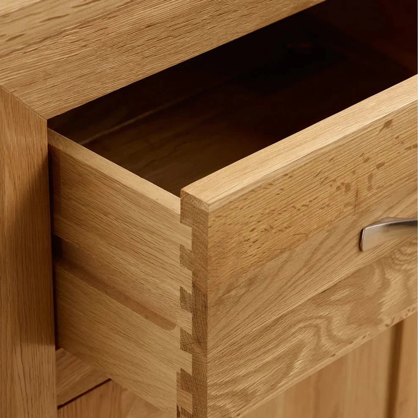Chamfer Solid Oak Small Sideboard gallery detail image
