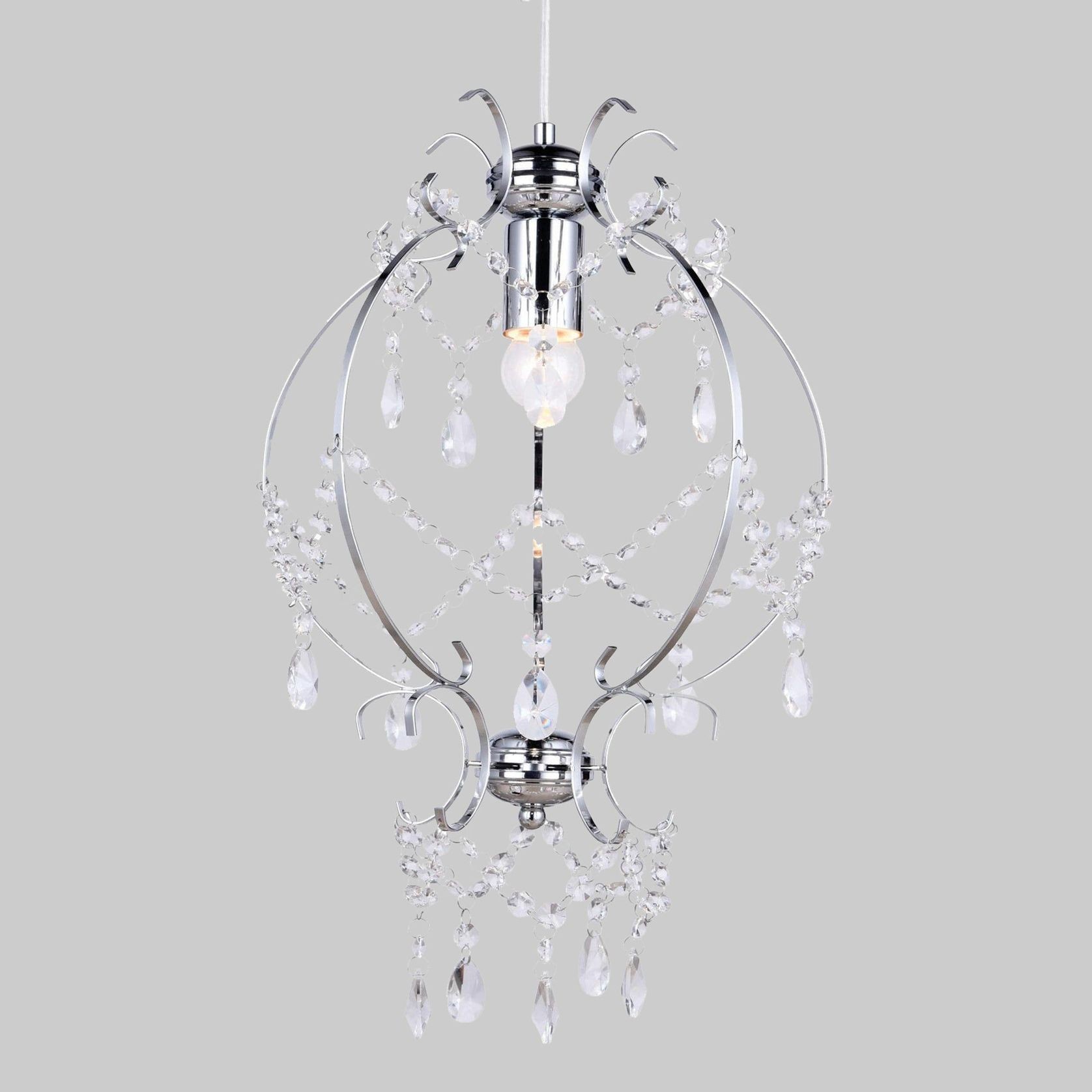 Stagecoach Glass Crystal Chandelier - Chrome gallery detail image