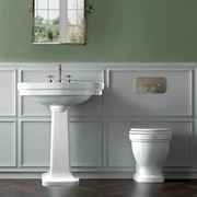 Turner Hastings Claremont Wall Faced Pan With Geberit In Wall Cistern & Traditional Flush Plate gallery detail image