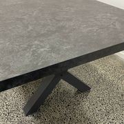 Modena Ceramic X Leg Outdoor Dining Table 240cm | Charcoal gallery detail image
