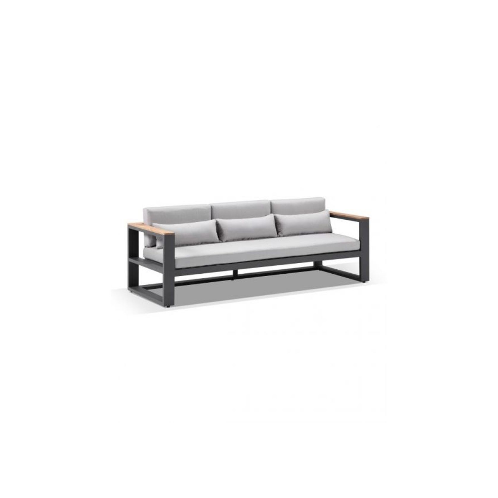 Balmoral 3 Seater Outdoor Aluminium And Teak Lounge gallery detail image