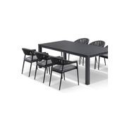 Cove Table 220cm with Cove Chairs 7pc Dining Set - Charcoal gallery detail image