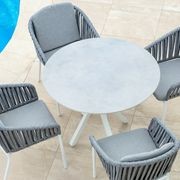 Cove Round Ceramic Table with Palm Chairs 5pc Set - White gallery detail image