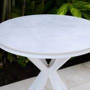 Cove Round Ceramic Outdoor Dining Table 100cm | White gallery detail image
