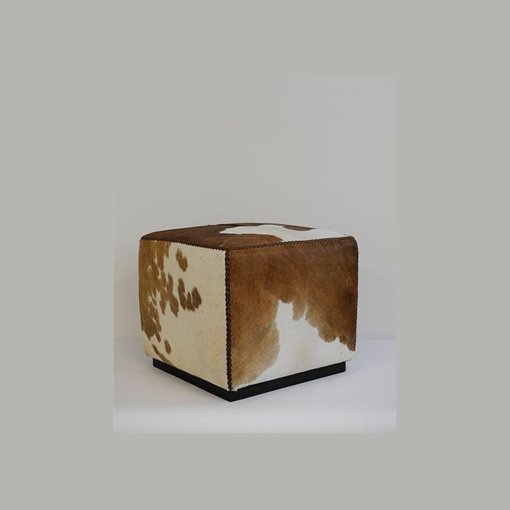 Cowhide cube ottoman gallery detail image