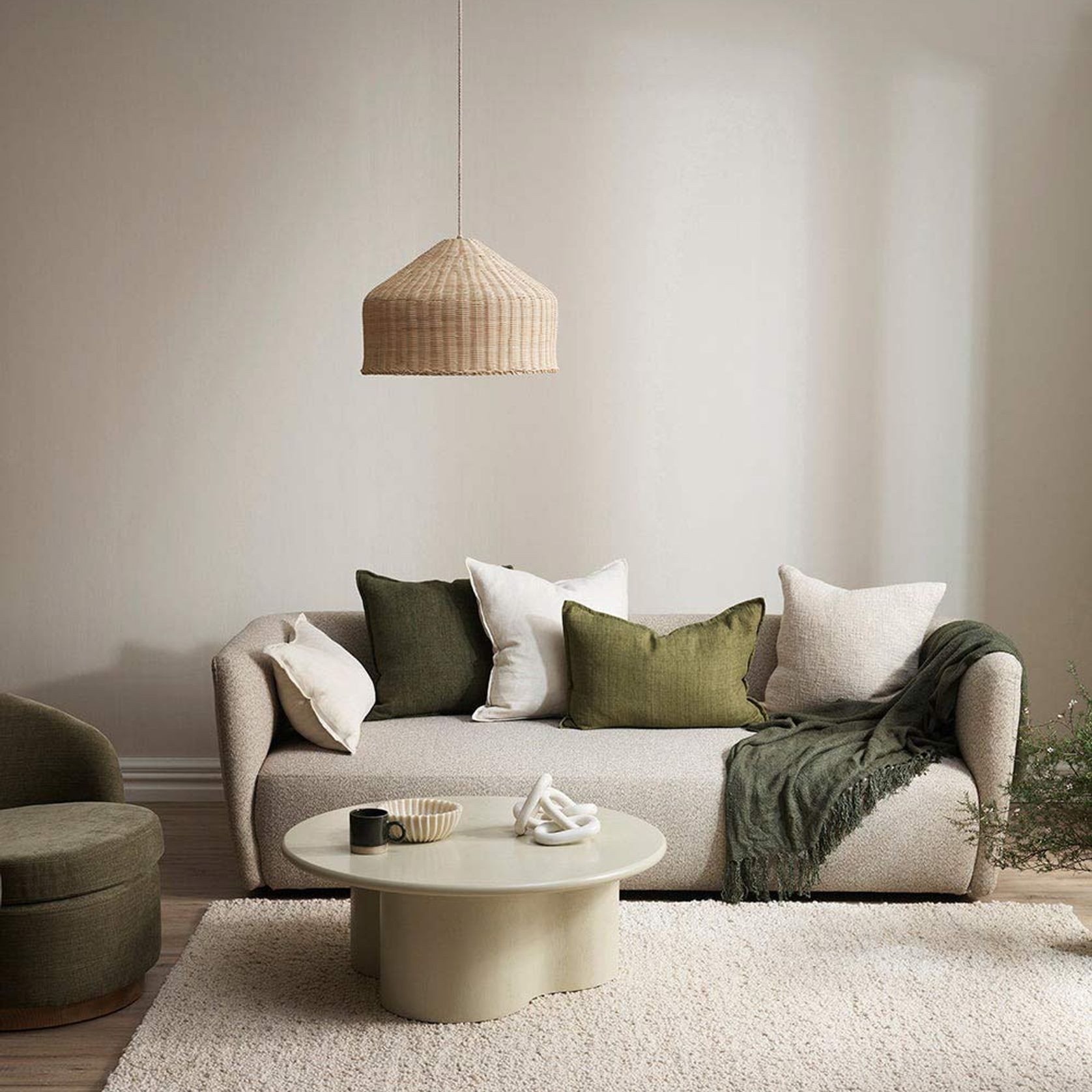 Baya Cassia Handwoven 100% Linen Cushion - Almond | Square gallery detail image