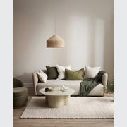 Baya Cassia Handwoven 100% Linen Cushion - Almond | Square gallery detail image