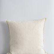 Baya Cassia Handwoven 100% Linen Cushion - Almond | Square gallery detail image