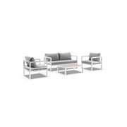 Cuba Aluminium 2+1+1 White Lounge Set with Coffee Table gallery detail image