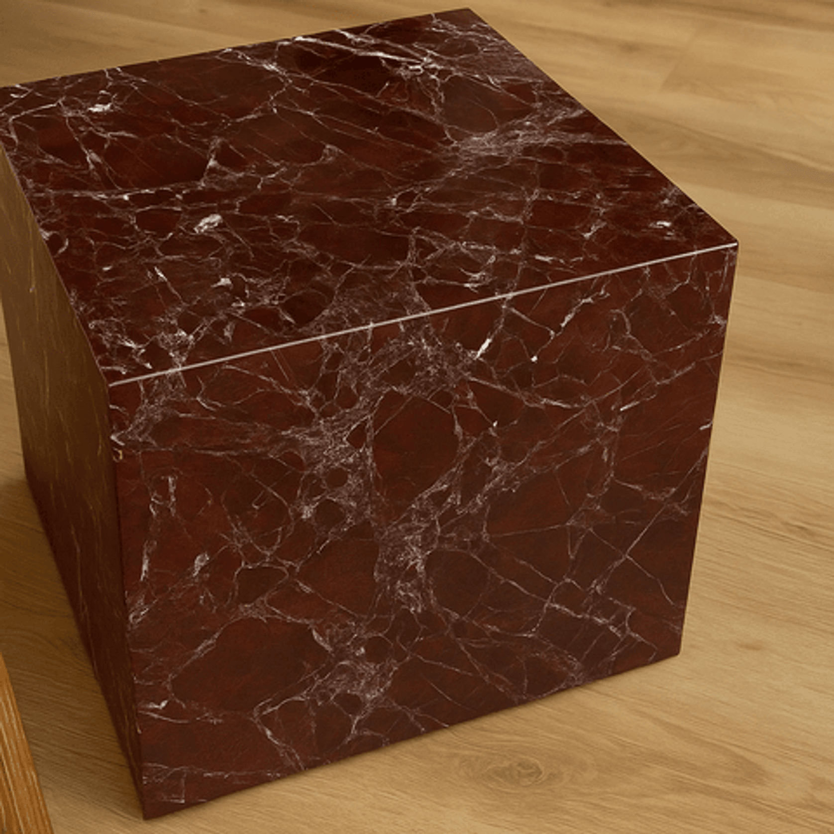 Cube Side Table - Rosso Levanto Marble gallery detail image