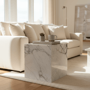 Cube Side Table - Peach Pink Rose Marble gallery detail image