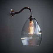 Jules Fine Ribbed Clear Glass Wall Light gallery detail image