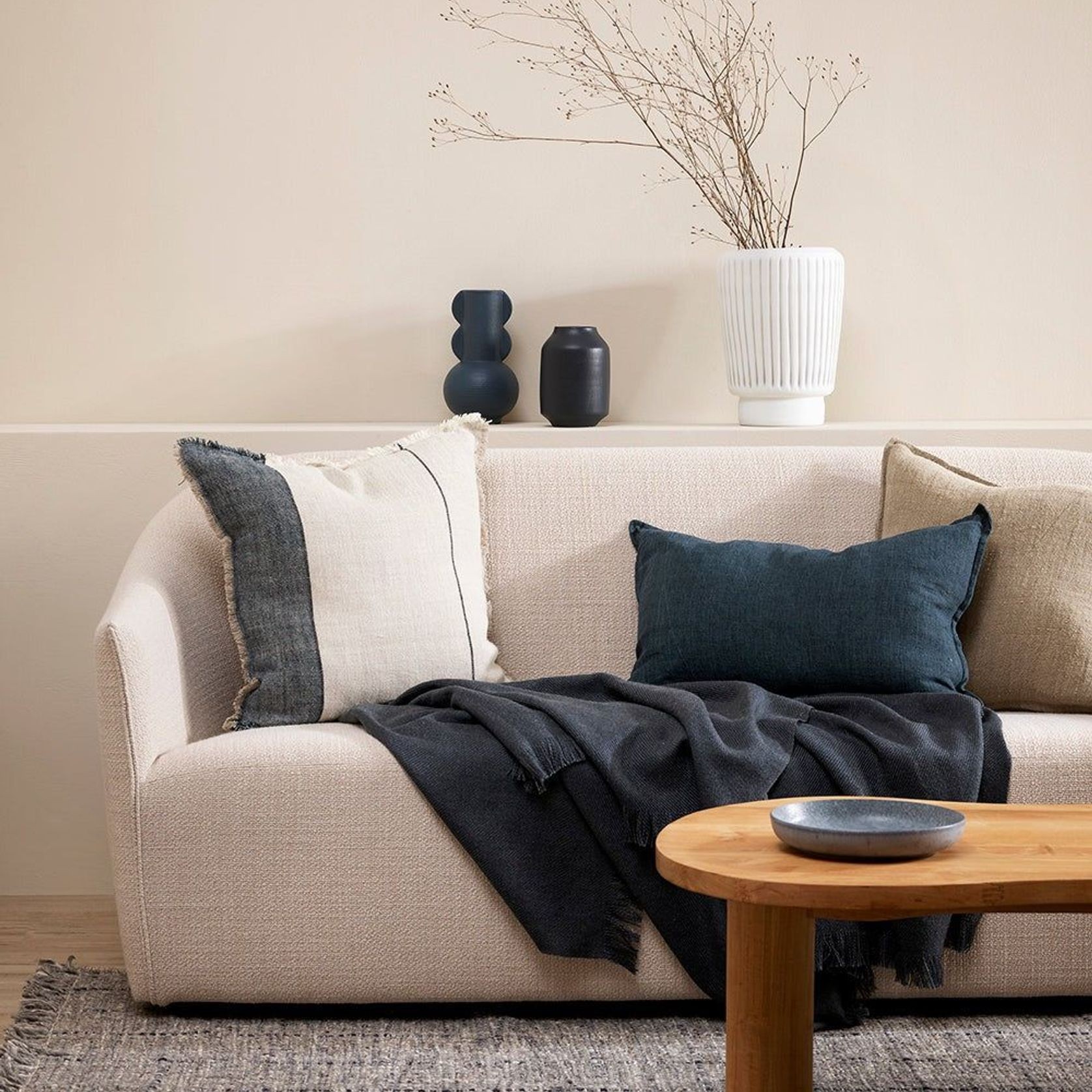 Baya Frankton Linen Cushion - Cloudburst gallery detail image