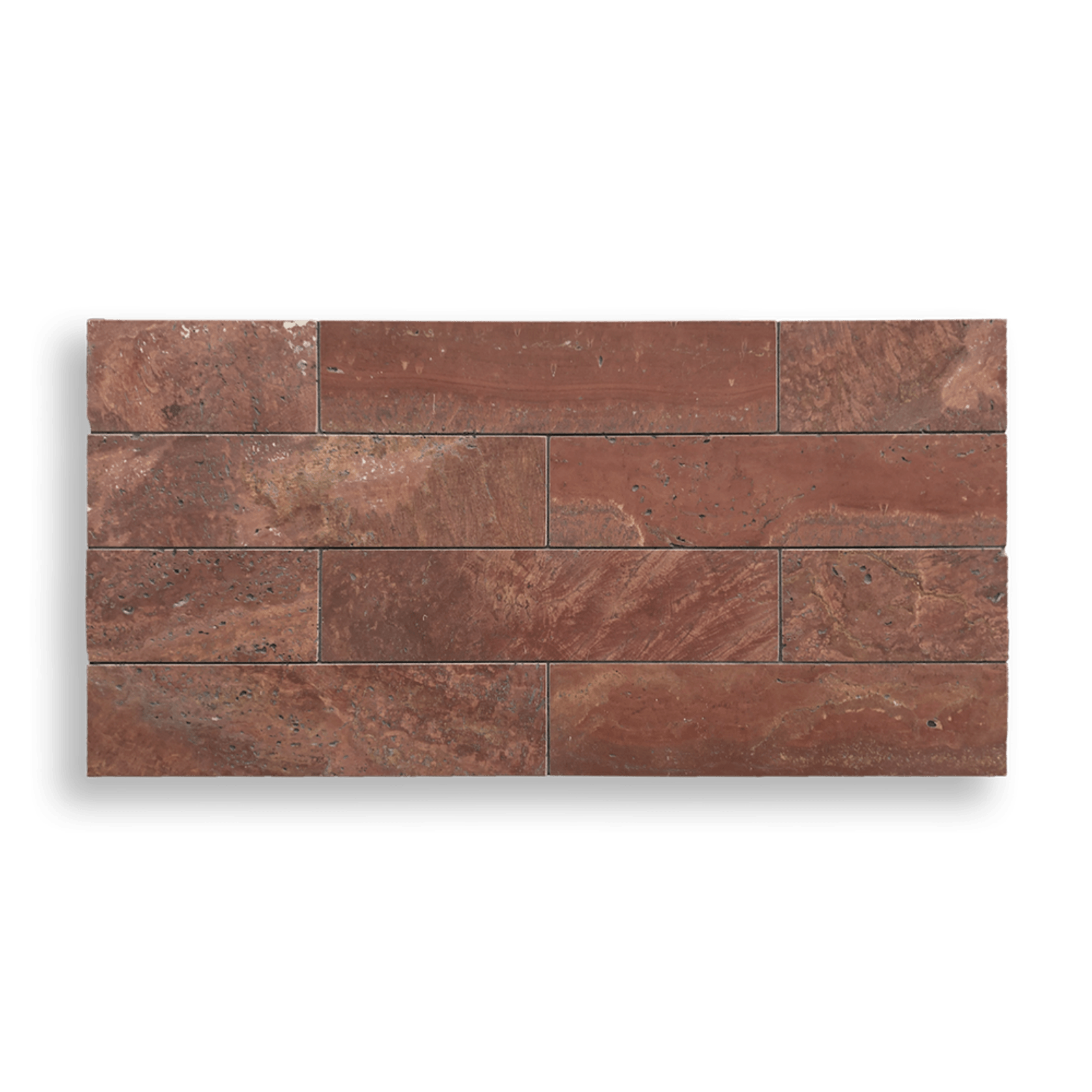 Red Travertine Marble Honed Subway 305x75x10mm gallery detail image