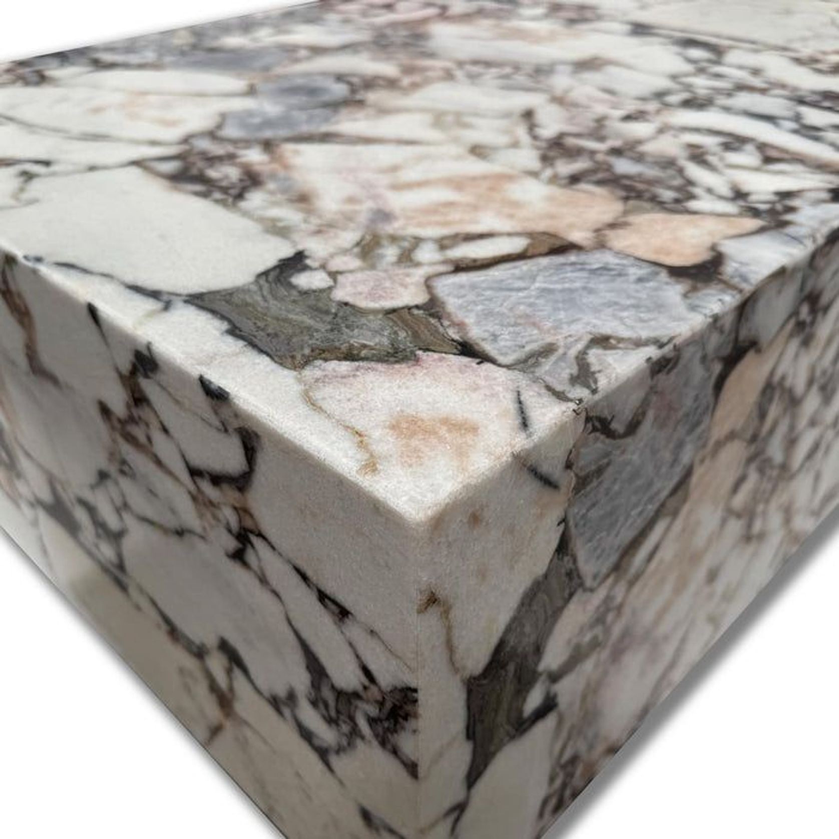 Block Coffee Table - Milky Blue Marble - Small | Natural Stone Co. gallery detail image