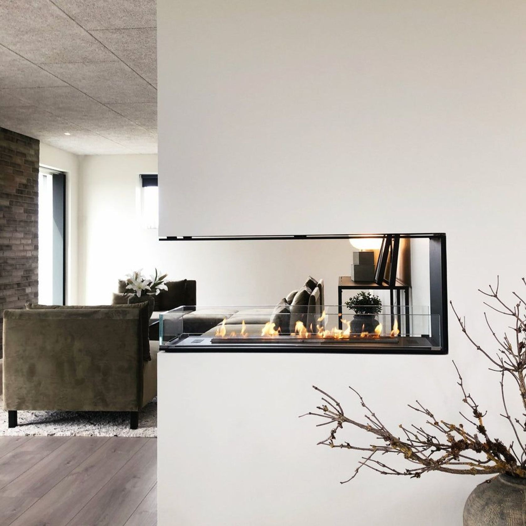 Decoflame Montreal Room Divider BEV Net Zero Fireplace gallery detail image