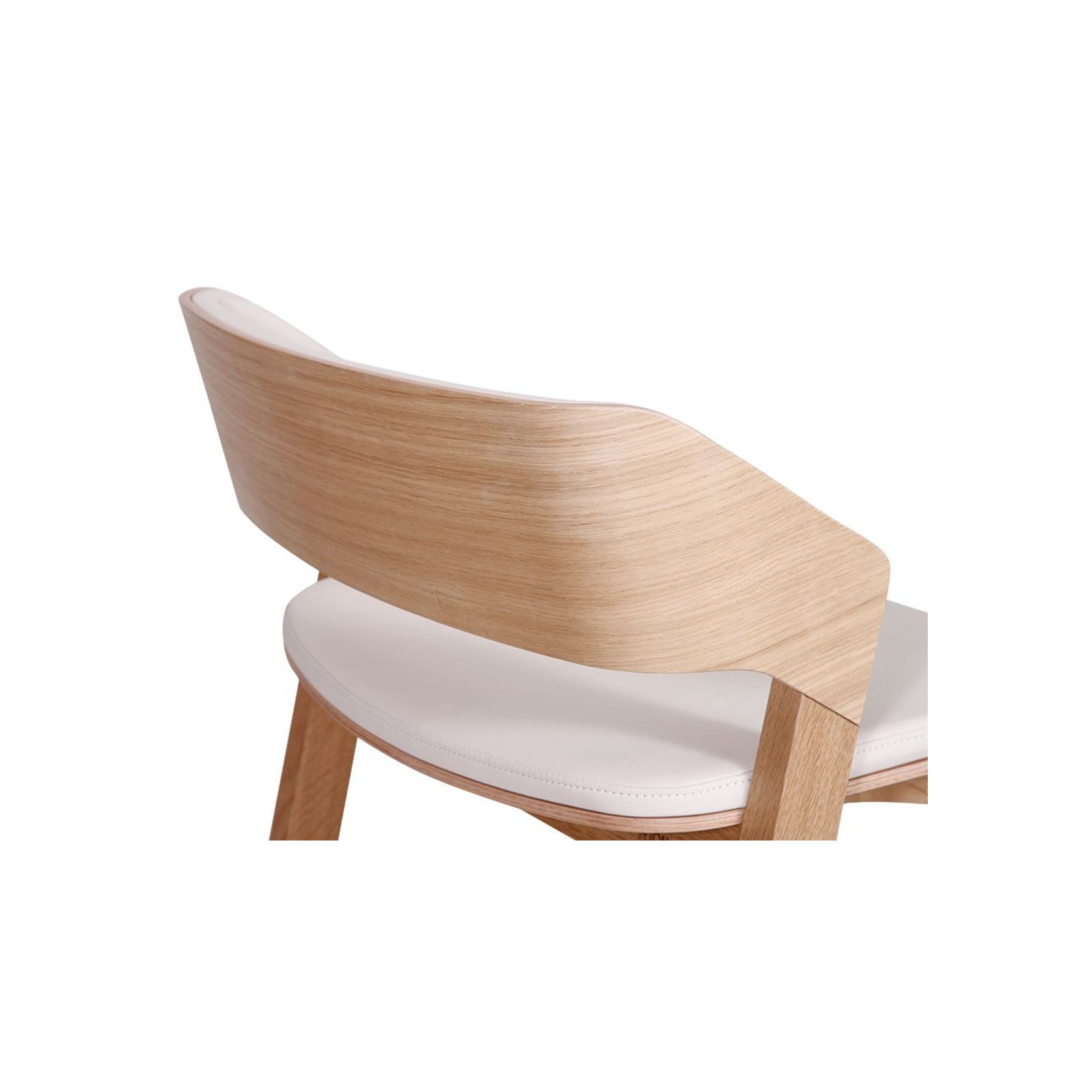 Merano Kitchen Stool - Natural Oak - White Pad - by TON gallery detail image