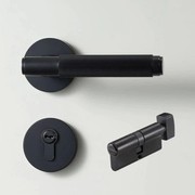 Luxe Doorware - Toorak Door Handle with Privacy Thumb Turn - Black gallery detail image