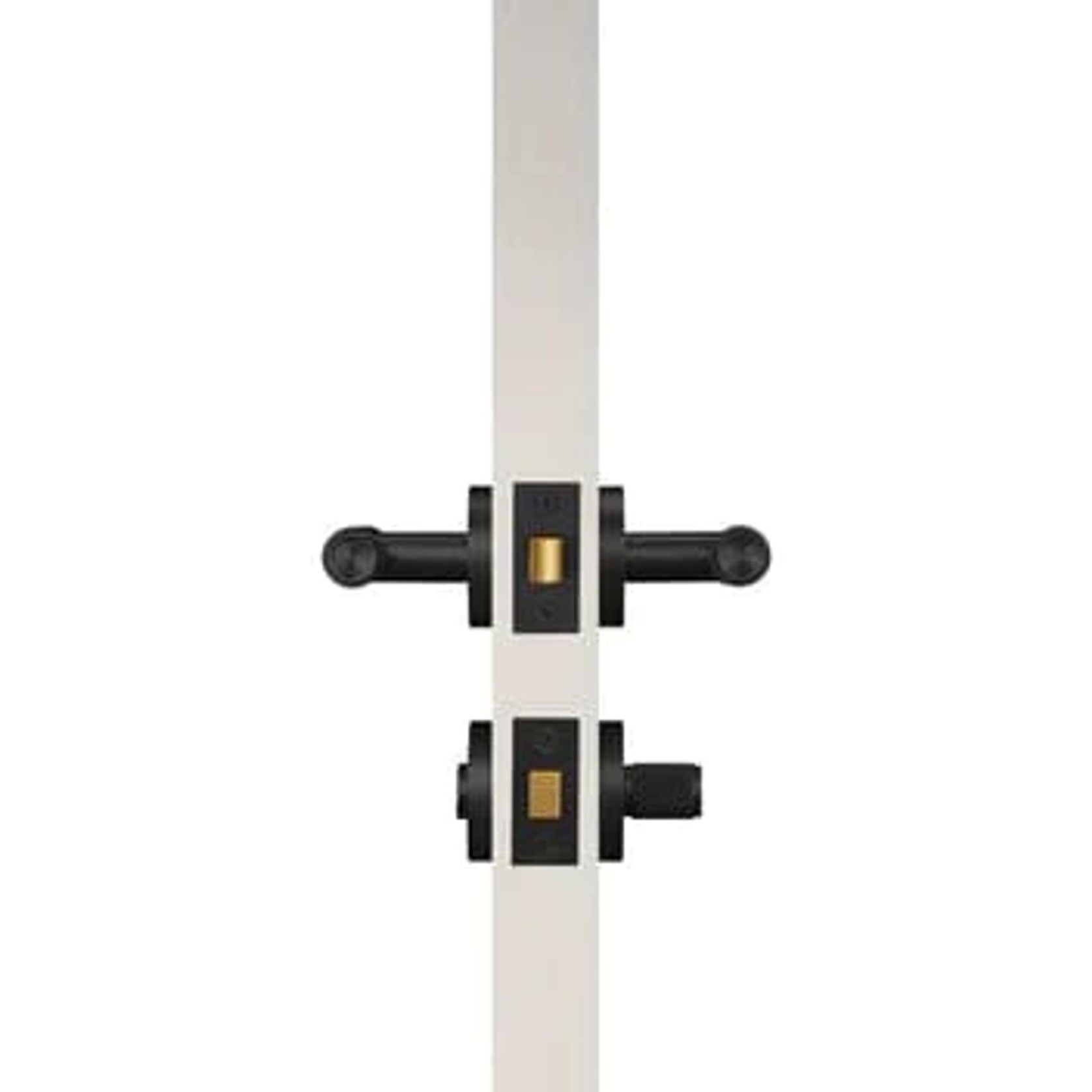 Luxe Doorware - Toorak Door Handle with Privacy Thumb Turn - Black gallery detail image