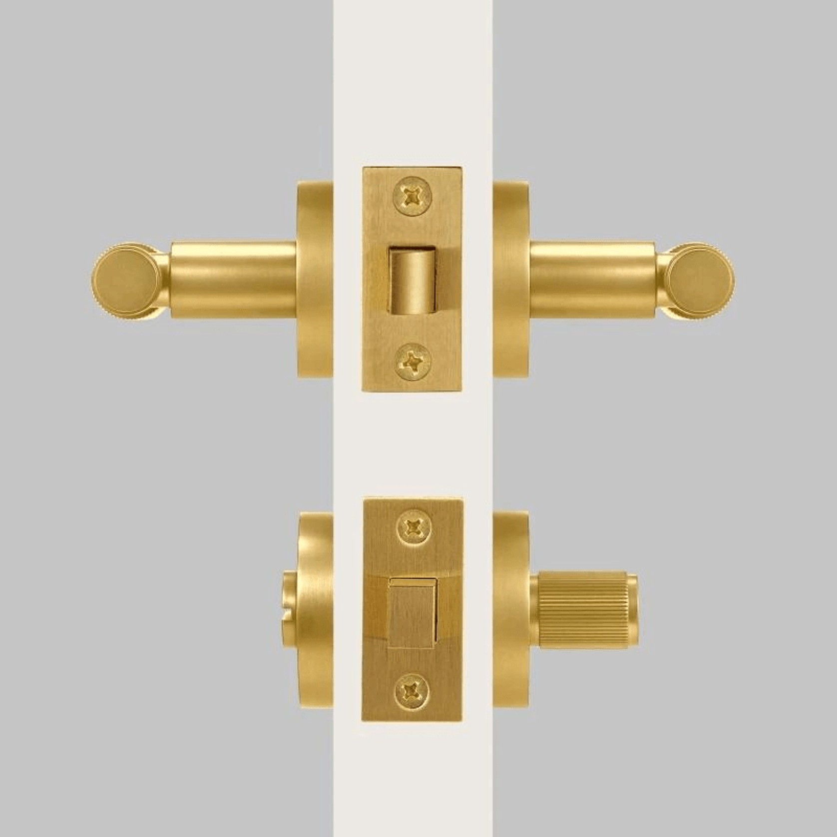 Luxe Doorware - Toorak Door Handle with Privacy Thumb Turn - Brass gallery detail image