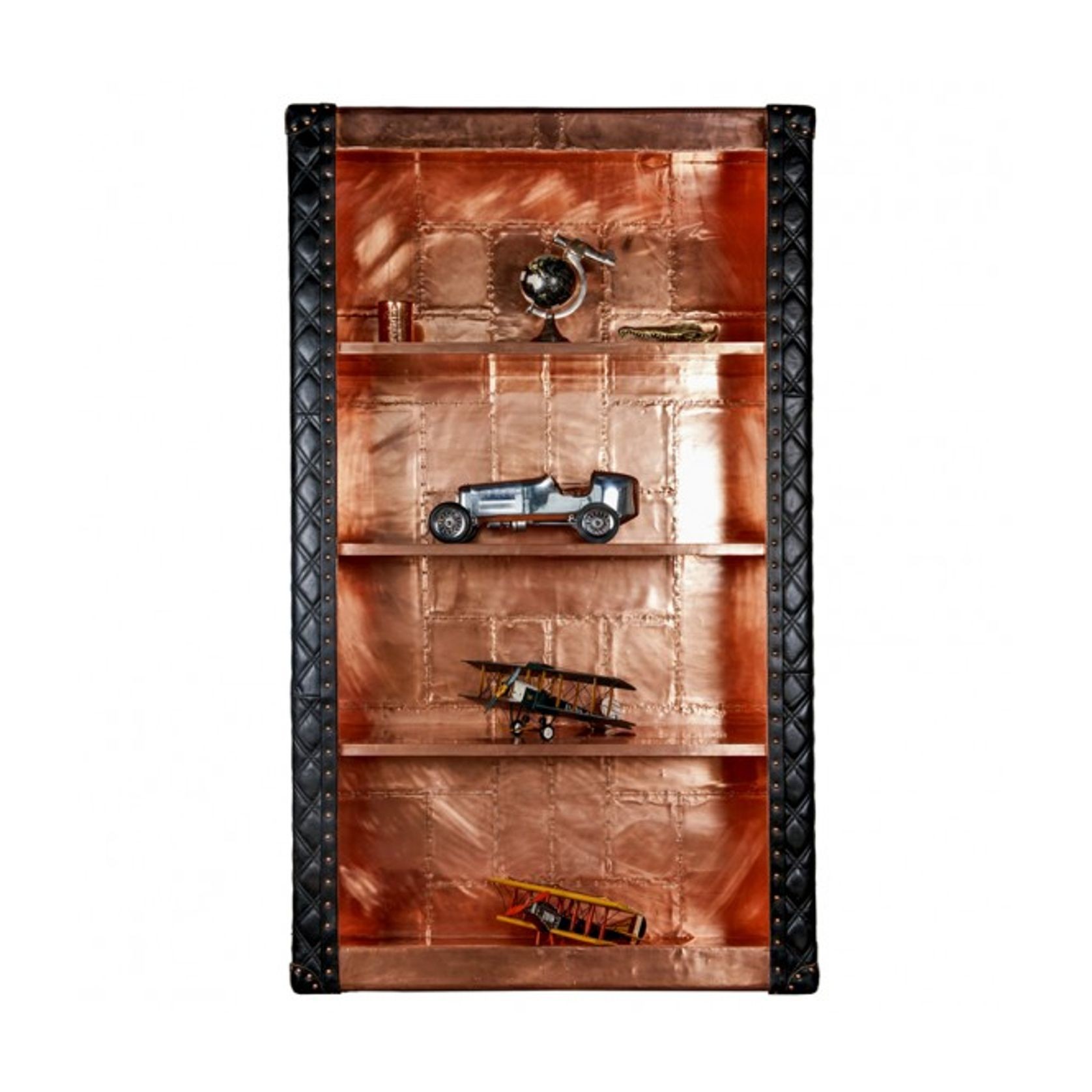 Piper Aztec Copper and Black Leather Bookshelf gallery detail image
