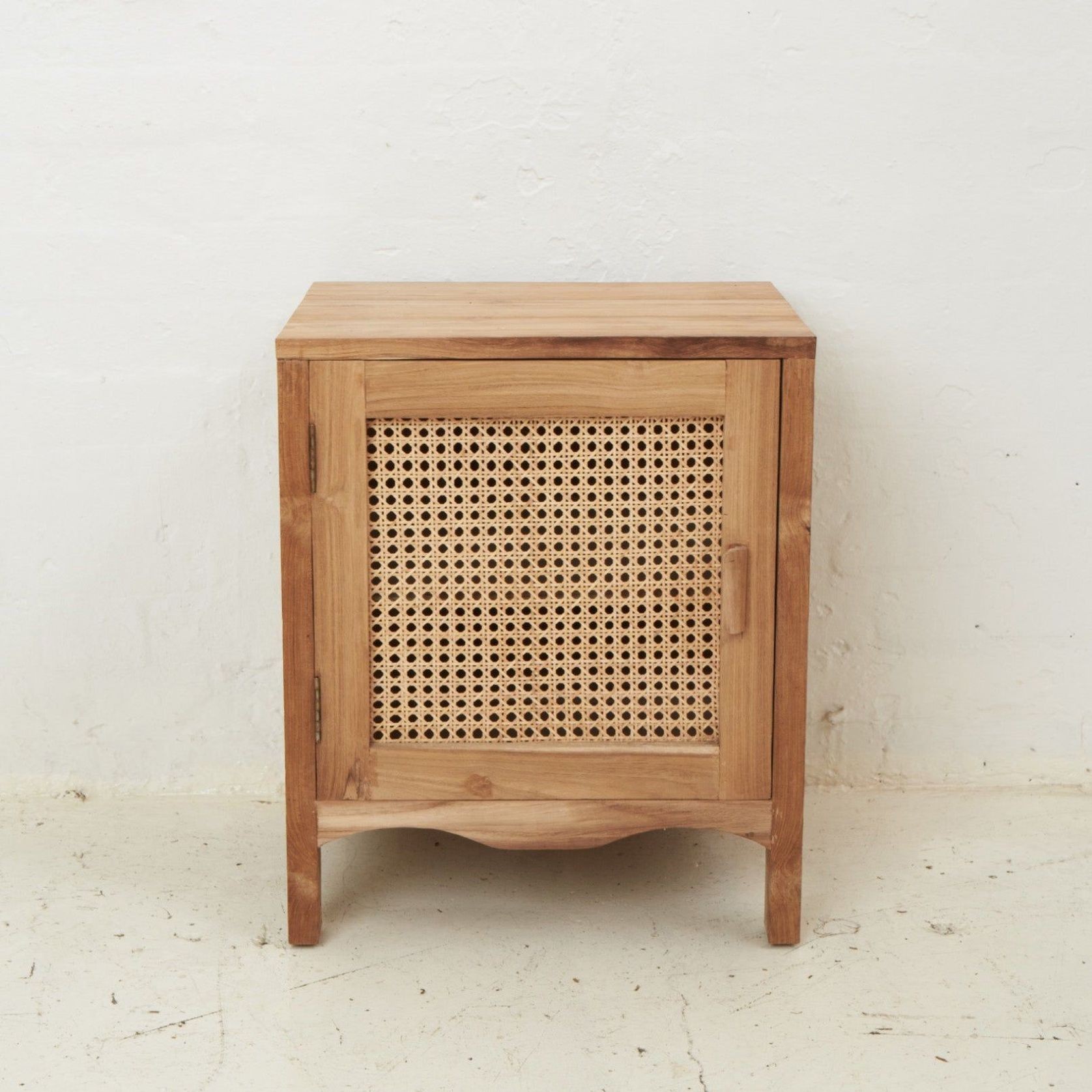 Edena Teak and Rattan Bedside Table gallery detail image