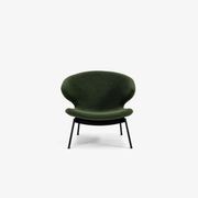 Ella Tubular Lounge Chair-Orsetto-Moss-Black gallery detail image