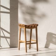 Ellery Woven Leather Barstool gallery detail image